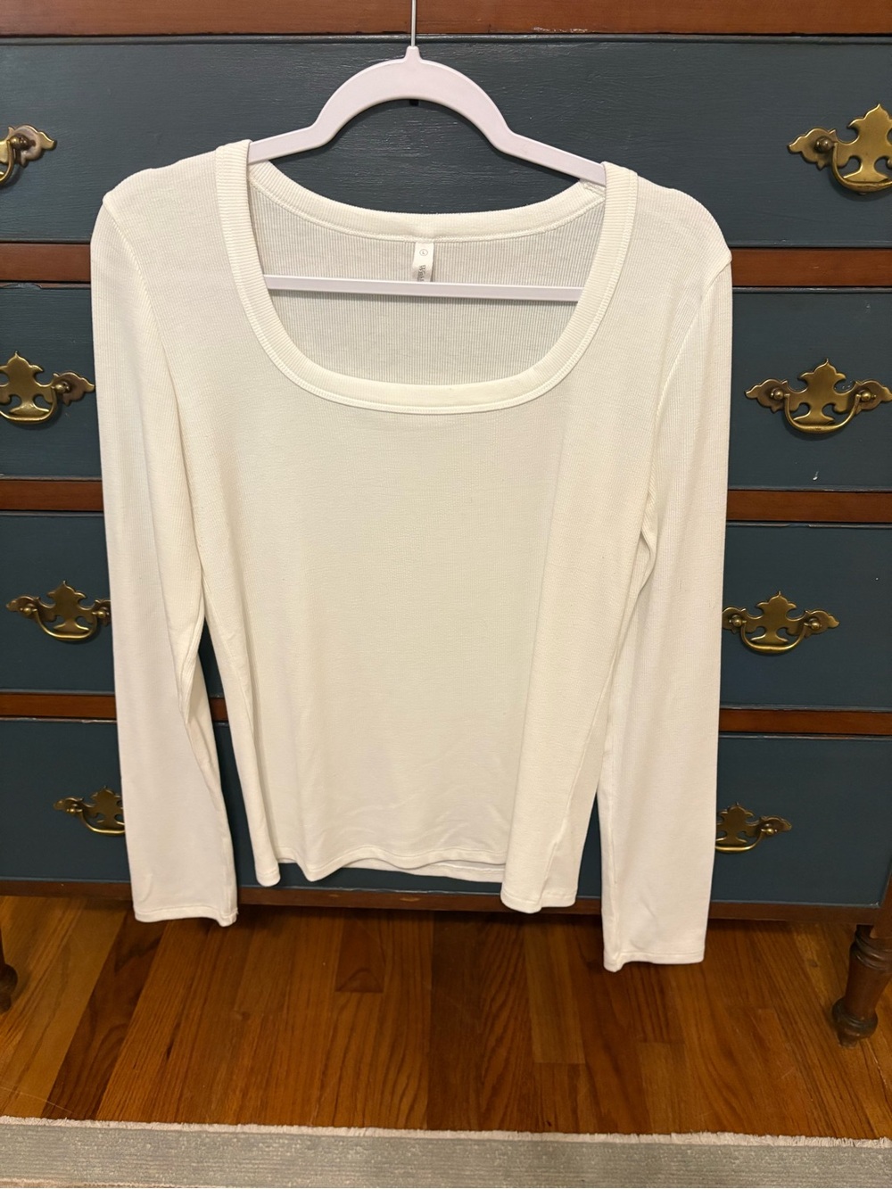 Wishlist Cream Square Neck Long Sleeve Top